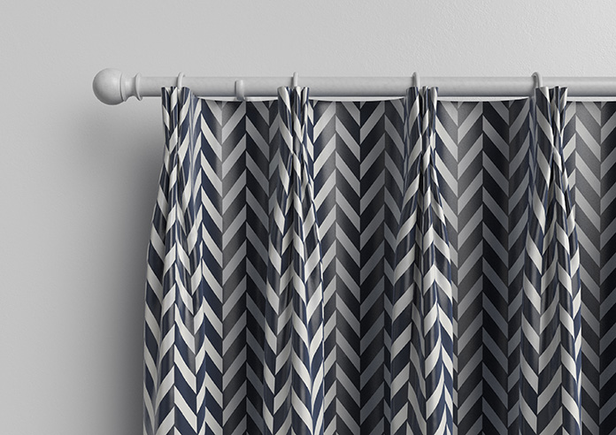 Chevron Stripe, Navy - Made to Measure Curtains - Image 11